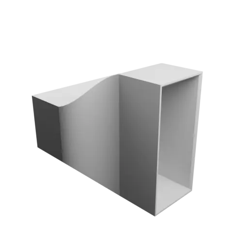modèle 3D STL Adaptateur de tuyau rectangulaire 77x34mm vers 34x77mm - transition: 30mm