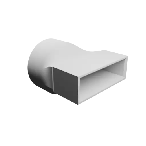 fichier STL Adaptateur de tube rond ⌀39 mm vers rectangulaire 43.5×12.5 mm, épaisseur 2 mm + décalage