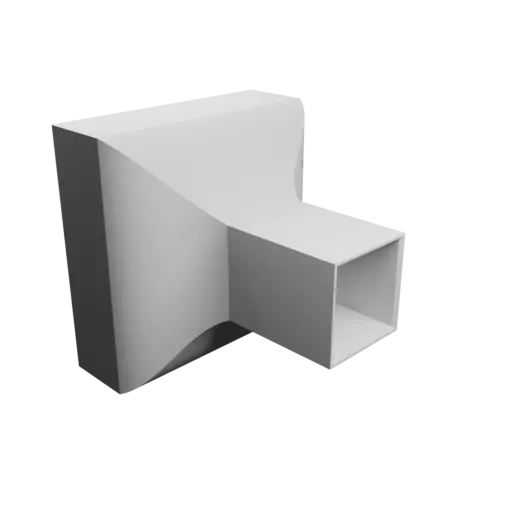 fichier STL Adaptateur de tube rectangulaire 100x100mm vers 35x35mm - transition: 30mm