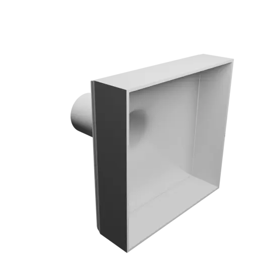 fichier 3D STL Adaptateur de tube rond ⌀40 mm vers rectangulaire 120×120 mm, épaisseur 2 mm