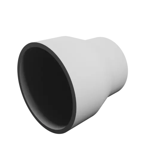 Tubing adapter STL 3D file ⌀ 63–50 mm (Length: 63 mm)