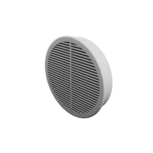 Round air vent STL 3D file ∅ 116 mm, slat angle: 10° with central reinforcement