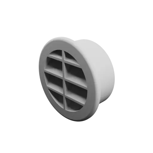 Round air vent STL 3D file ∅ 50 mm, slat angle: 45° with central reinforcement