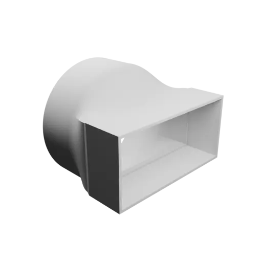 fichier STL Adaptateur de tube rond ⌀100 mm vers rectangulaire 106×49 mm, épaisseur 2 mm