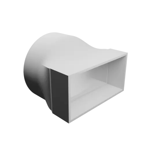 fichier STL Adaptateur de tube rond ⌀106 mm vers rectangulaire 111×55 mm, épaisseur 3 mm