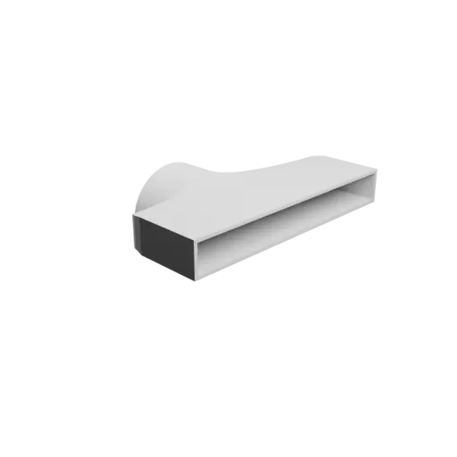 fichier 3D STL Adaptateur de tube rond ⌀100 mm vers rectangulaire 235×28 mm, épaisseur 3 mm + décalage