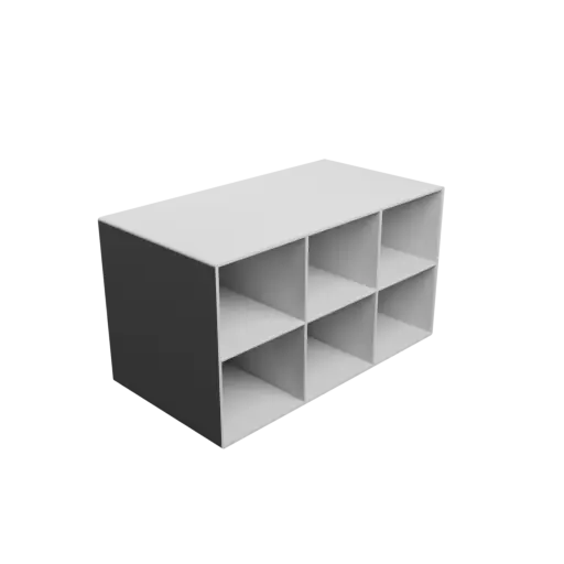 Small parts organizer with 6 drawers 60×50×101 mm STL 3D file, thickness: 2 mm