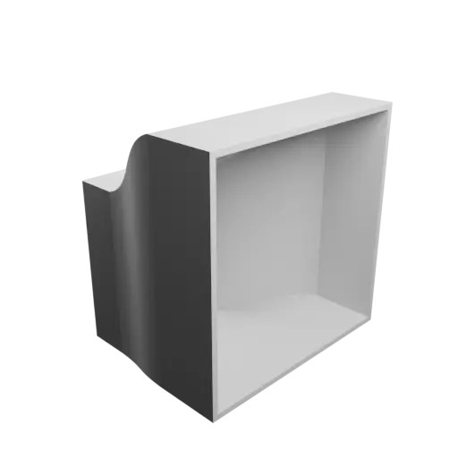 fichier STL Adaptateur de tube rectangulaire 38x58.6mm vers 80.5x80.5mm - transition: 30mm