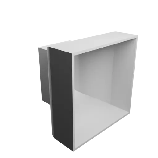 modèle 3D STL Adaptateur de tube rectangulaire 38x54.6mm vers 80.5x80.5mm - transition: 30mm