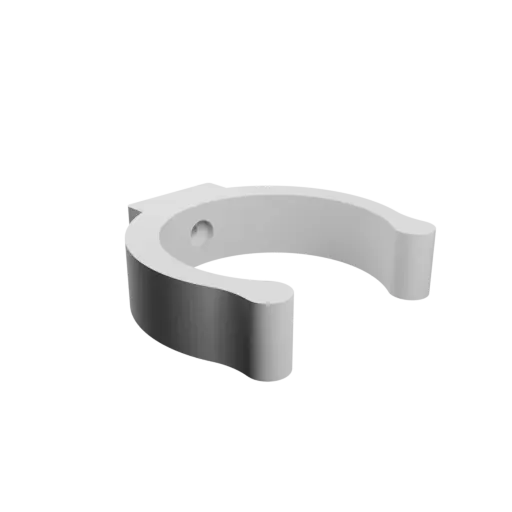 Clip-on tube holder Ø44 mm STL file · Flat head screw Ø3 mm