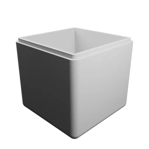 fichier 3D STL boîte cubique avec couvercle - 100×100×100 mm, paroi 6 mm