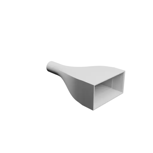fichier 3D STL Adaptateur de tube rond ⌀30 mm vers rectangulaire 100×50 mm, épaisseur 3 mm