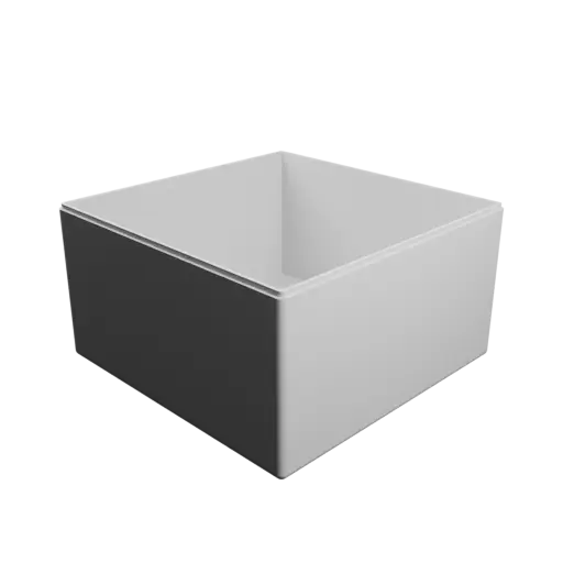 fichier STL boîte carrée avec couvercle - 250×250×140 mm, paroi 4 mm