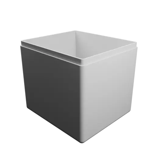 modèle 3D STL boîte à base rectangulaire avec couvercle - 74×66×69 mm, paroi 2 mm