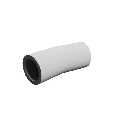 Pipe elbow STL 3D file 15° ⌀OD: 33 mm ⌀ID: 24.5 mm thickness: 4.25 mm