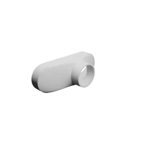 Oval duct transition fitting STL file 160x50 mm to 45.1x45 mm – transition: 20 mm