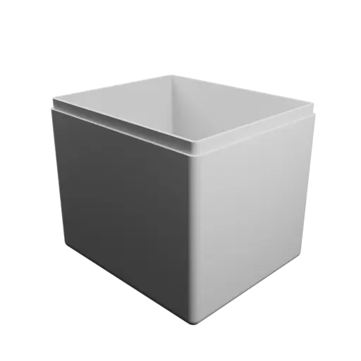 modèle 3D STL boîte à base rectangulaire avec couvercle - 78×66×69 mm, paroi 2 mm