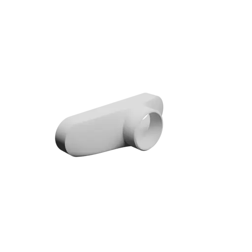 Oval duct transition adapter STL 3D file 160x37 mm to 45.1x45 mm – transition: 20 mm
