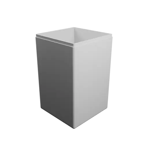 modèle 3D STL boîte à base carrée avec couvercle - 80×80×128 mm, paroi 2 mm