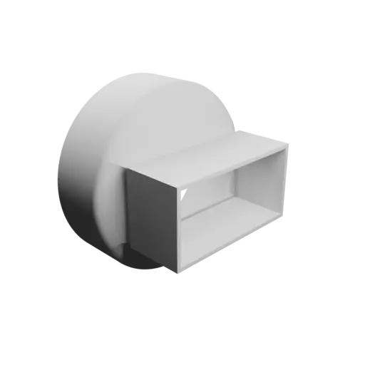 fichier 3D STL Adaptateur de tube rond ⌀150 mm vers rectangulaire 110×54 mm, épaisseur 3 mm