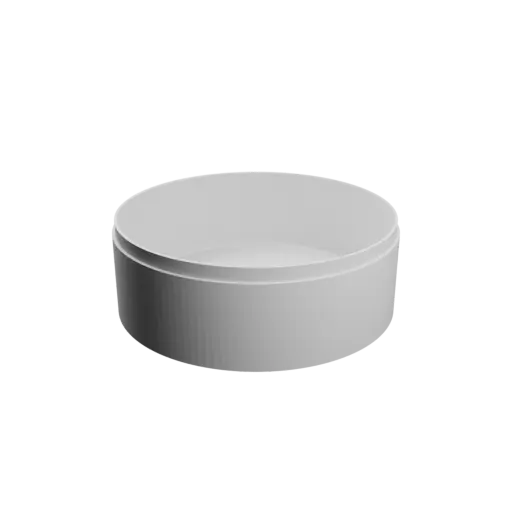 fichier STL Boîte ronde avec couvercle ⌀ 105 mm - Hauteur: 38 mm, Coque: 2 mm