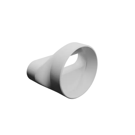fichier STL Adaptateur de tuyau ovale 158x40mm vers 113x112mm - transition: 20mm