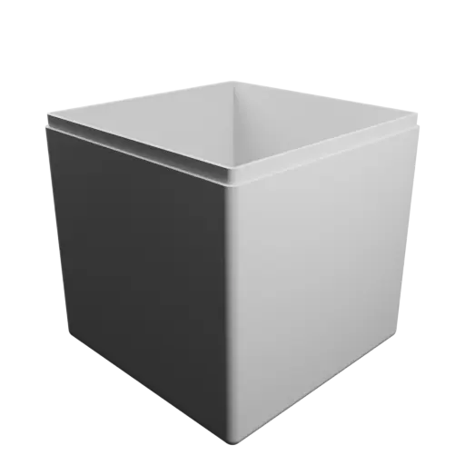 modèle 3D STL boîte cubique avec couvercle - 85×85×85 mm, paroi 2 mm
