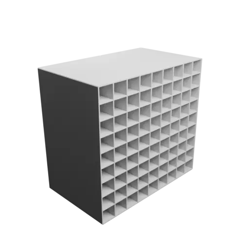 Small parts organizer with 81 drawers 20×20×138 mm STL 3D file, thickness: 2 mm