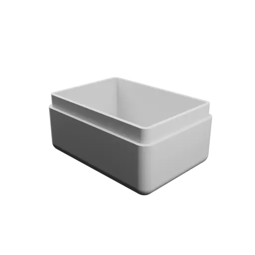 fichier 3D STL boîte à base rectangulaire avec couvercle - 42×30×23 mm, paroi 2 mm