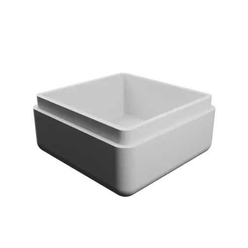 fichier 3D STL boîte rectangulaire avec couvercle - 44×43×25 mm, paroi 3 mm