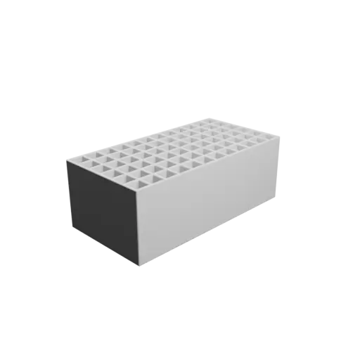 Multi-compartment box STL 3D file: 72 compartments of 10×10×50 mm