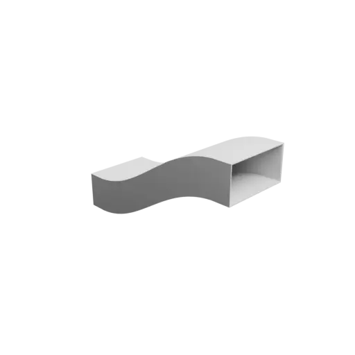 Modèle 3D Fichier 3D STL Adaptateur de tuyau rectangulaire 110x55mm vers 110x55mm - transition: 240mm