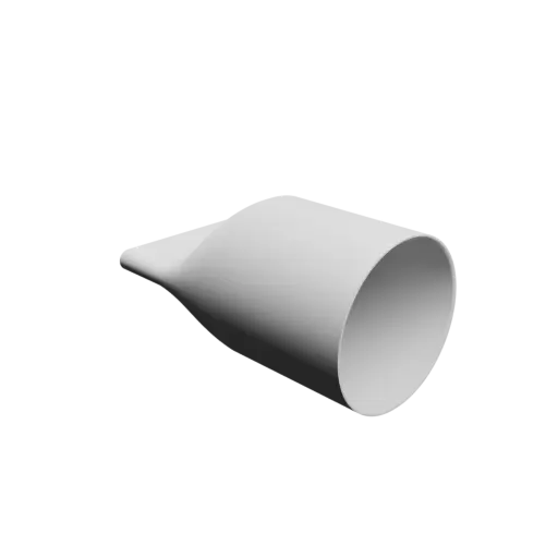 Oval hose adapter STL 3D file 104x10 mm to 102x100 mm – transition: 50 mm
