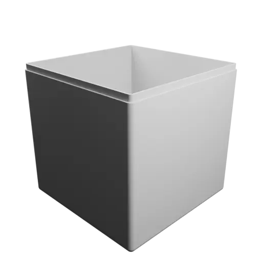 fichier 3D STL boîte cube avec couvercle - 100×100×100 mm, paroi 2 mm