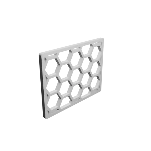 Honeycomb grid STL 3D file, 44x34mm, mesh: 8mm