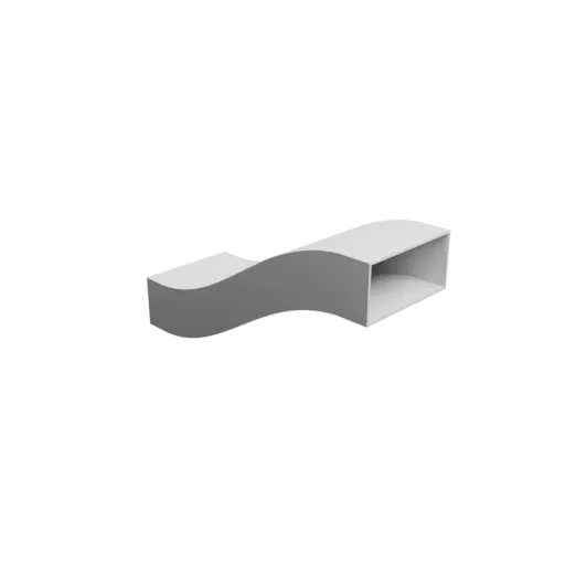 modèle 3D STL Adaptateur de conduit rectangulaire 106x51mm vers 106x51mm - transition: 240mm