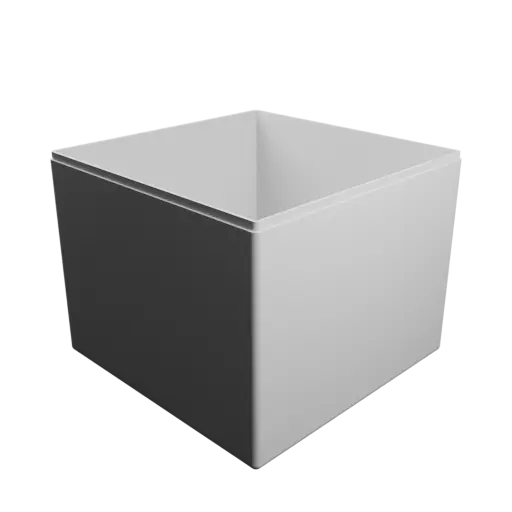 modèle 3D STL boîte à base carrée avec couvercle - 150×150×120 mm, paroi 2 mm