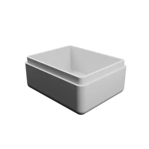 modèle 3D STL boîte à base rectangulaire avec couvercle - 54×44×28 mm, paroi 3 mm