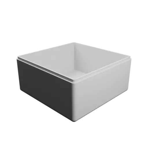 fichier STL boîte à base carrée avec couvercle - 138×138×70 mm, paroi 4 mm