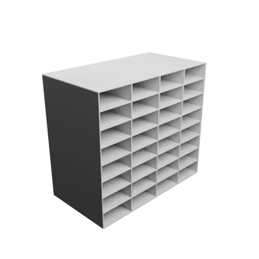 fichier STL Casier de rangement 32 tiroirs 60×25×138 mm, épaisseur: 2 mm