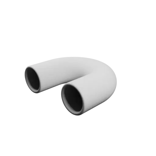 Tubing elbow STL 3D file 180° ⌀OD: 30 mm ⌀ID: 24 mm thickness: 3 mm