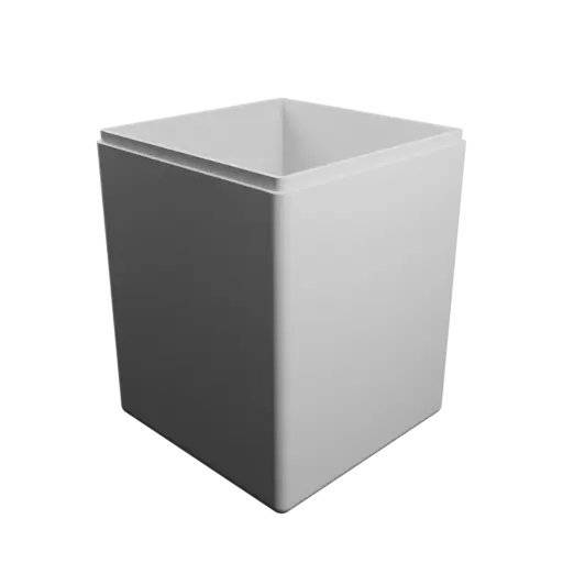fichier STL boîte carrée avec couvercle - 92×92×118 mm, paroi 3 mm