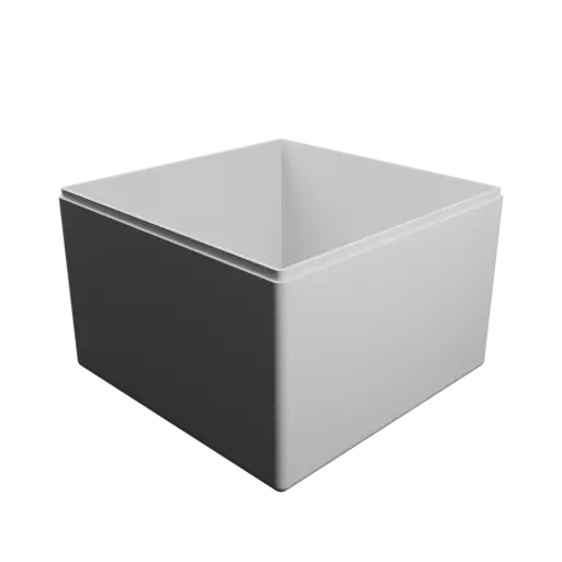 fichier 3D STL boîte à base carrée avec couvercle - 150×150×100 mm, paroi 3 mm