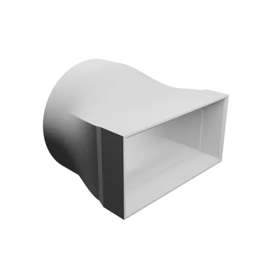 fichier STL Adaptateur de tube rond ⌀100 mm vers rectangulaire 107×52 mm, épaisseur 3 mm