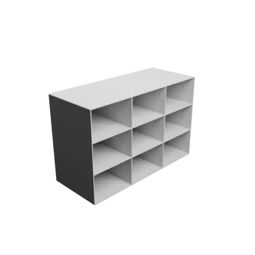 Small parts organizer with 9 drawers 110×70×140 mm STL 3D file, thickness: 2 mm