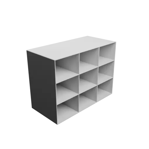 Small parts organizer with 9 drawers 95×70×140 mm STL 3D file, thickness: 2 mm