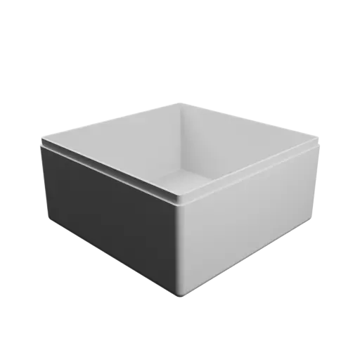modèle 3D STL boîte à base carrée avec couvercle - 100×100×50 mm, paroi 2 mm