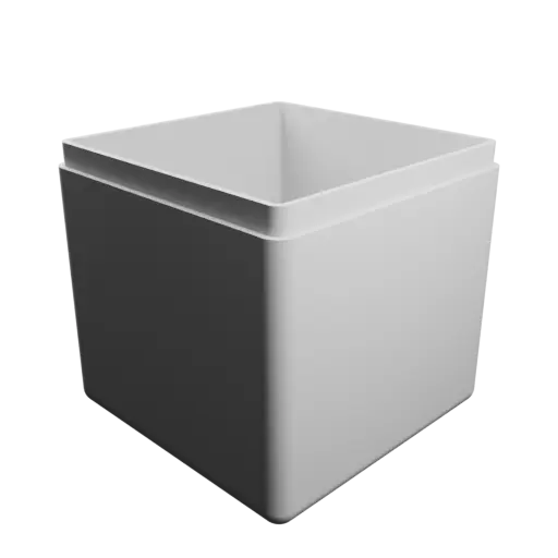 modèle 3D STL boîte cube avec couvercle - 53×53×53 mm, paroi 2 mm