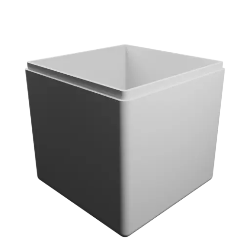 cubic box with lid STL 3D model – 85×85×85 mm, wall thickness 3 mm
