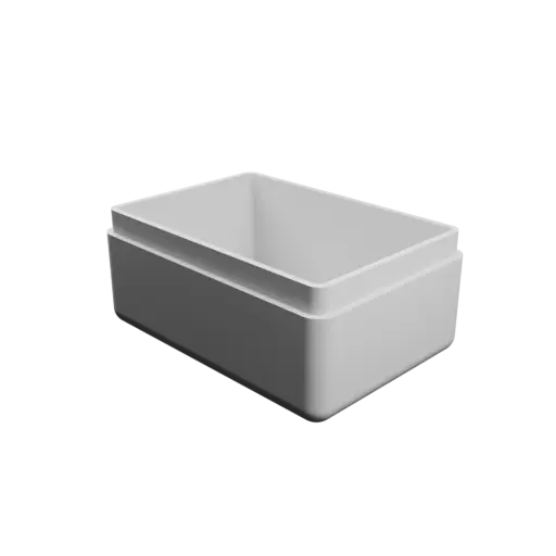 fichier STL boîte à base rectangulaire avec couvercle - 50×35×25 mm, paroi 2 mm